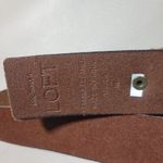 Leather Belt Ann Taylor Loft Brown Brass Buckle Size 36 Medium Genuine Leather Photo 3