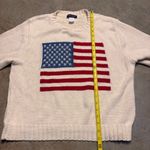 SML Sport Womens XL Vintage 90s American Flag Cream Colored Made in USA Sweater Photo 6