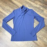 Lululemon  Ethereal Long Sleeve High Neck Stretch Gatsby Blue Stretch Top Size 6 Photo 2