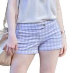J.Crew Blue White Buffalo Check Gingham Low Rise Stretch Shorts Sz 6 Photo 1