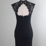 Adrianna Papell Adriana Papell Guipure Lace Overlay Cutout Back Sheath Mini Dress Y2K Vintage 4 Photo 2