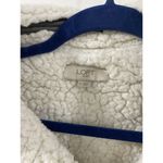 Ann Taylor LOFT Women's Asymetrical Sherpa Gray Suede Moto Jacket Sz Small Photo 4