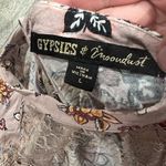 Gypsies & Moondust  Pink Retro Floral Lace Peek A Boo Flowy Mini Dress L Photo 10