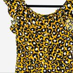 Who What Wear Mustard Yellow Leopard Print Ruffle Maxi Dress Photo 3