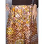 American Vintage 1960s Norman for At Home Wear Quilted Floral Hostess Brown Maxi Dress medium Photo 14