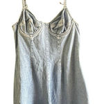 Jordache Vintage  Women's Blue Bustier Denim Romper Size L 90s Y2K Photo 0