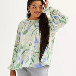 Nine West Mint Green Flutter Sleeve Pastel Pleated Plus Size Blouse Photo 0