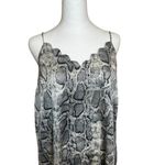 JODIFL Snakeskin Print Black Gray Cami Tank Scalloped Neckline Medium Reputation Photo 1