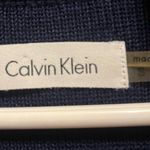 Calvin Klein Size Small Blue Knit Sweater Dress Asymmetric Neck Zip Collar Photo 3