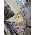 Liz Claiborne Vintage Y2K XL Blue White Paisley Print Pullover V-Neck Sweater Photo 4