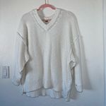 Free People White knit v neck sweater Photo 1