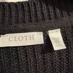 Cloth by Design Women’s Black Puff Sleeve Button Front Sweater Size Large Photo 2