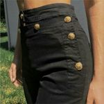 Torn By Ronny Kobo Sailor High Waisted Black Pants Button Flap Front Size 29 Photo 2