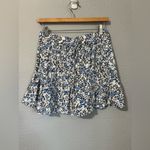 ZARA New Blue Bohemian High Waisted Floral Print Skort Size M Elastic Band Photo 7