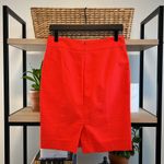 J.Crew  Jacquard Twill Cherry Red The Pencil Skirt, 2 Photo 2