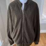 MIROL Olive Khaki Green Boucle Zip Bomber Jacket Size Large Photo 4