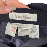 Max Mara  Navy‎ Blue Classic Virgin Wool Pencil Skirt Size US 10 Photo 5