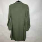 Merona  Army Green Shirt Dress Sz Medium  Button Front Photo 6