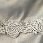 Downeast basics silver satin pencil skirt with crochet lace size medium Photo 9