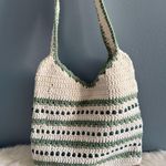 Crochet Beaded Hand Woven Shoulder Bag Green Photo 4