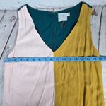 HD in Paris  Color Block V Neck Midi Dress‎ Teal Pink Mustard Burgundy Pleated 2 Photo 6