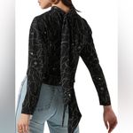 ASTR NWT Floral Black and White Long Sleeve Tie Neck Flowy Top Size XL Photo 1