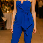 Yumi Kim  Cocktail Strapless Jumpsuit Small Royal Blue Party Occasion Event Glam Photo 0