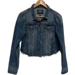Silver Jeans Silver Jean Company Women’s Shelby Cropped Denim Distressed Frayed Jacket S Photo 9