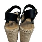 Soludos  “Minorca” Wedge Espadrille Sandals Black Leather Strap Size 9.5 Photo 5