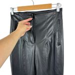 ZARA Ankle Faux Leather Pants High Rise Black Size Small Photo 5