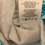 basic editions Blue/Green & White Palm Leaf Stretch Cotton Short Sleeve Size XL Photo 5