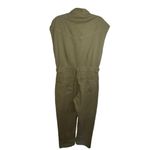 BOBBLES AND LACE WOMEN TAN DENIM JUMPSUIT SLEEVELESS WOMENâ LARGE SNAP POCKETS Photo 7