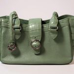 Brighton Leather Handbag Satchel Buckle Heart Charm Green Designer Purse Photo 0
