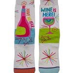 Hallmark Have No Fear Wine is Here Novelty Crew Socks  Toe of a Kind One Size Photo 0