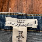 L.o.g.g . Blue Jean Shorts High Rise Destroyed Hem Size 8 Medium Wash Denim EUC Photo 1