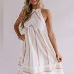 Listicle DAYTIME DREAMIN' STRIPE MIDI IN CREAM  Size Medium Dry Goods Photo 0
