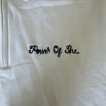 Athleta  - Forever Fleece 1/4 Zip Top in White & Navy Photo 1