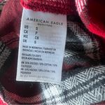 American Eagle  Women’s AE Ahh-Mazingly Soft Plaid Flannel Shirt Red Gray Sz Sm Photo 5