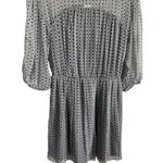 Joie  Women Andora 100% Silk Dress XS Black Geometric Mini Chiffon Sheer‎ Dainty Photo 6