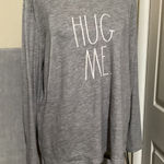 Rae Dunn Hug Me Gray Long Sleeve Top Women's Size L Polyester Spandex Photo 0