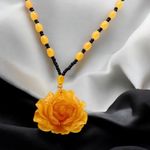 Elegant Ethnic Style Imitation Amber Rose Pendant Sweater Chain‎ Pendant Photo 4