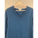 Orvis Teal Merino Wool V Neck Pullover Long Sleeve Sweater Women's Size S Preppy Photo 1