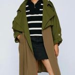 Nasty Gal Two Tone Belted Oversized Trench Wrap Coat US size 8 Photo 1
