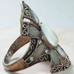 Silver Art Deco Style Ring With White Stones Size 7.5 Photo 3