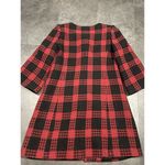 Ann Taylor  Loft Pea Coat Plaid Black‎ Red Wool Blend Long Jacket Sz 10. -200 Photo 5