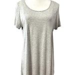 Ink Love And Peace Womens Tunic Top Gray Short Sleeve High Low Key Hole Modal L Size L Photo 0
