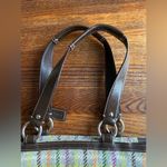 Coach Vintage  Penelope Tattersall Plaid Wool Tweed Leather Handbag Photo 8