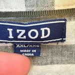 IZOD Gray White Striped Linen Cotton Sleeveless Collared Knee Length Dress XXL Photo 5