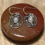Sterling Silver NWOT Ethiopian Opal Spiral Web 925  Drop Earrings Photo 6