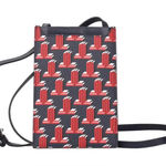 Lanvin Red & Blue Crossbody Leather Phone/Card Holder Bag Photo 0